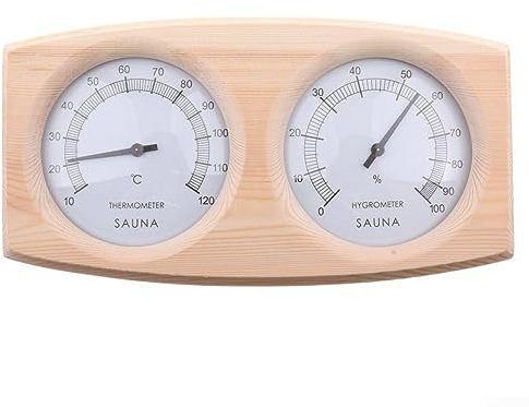 2-in-1 Thermometer / Hygrometer aus Holz, präzise Wandmontage, Sauna-Werkzeuge
