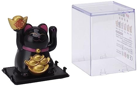 Chat Porte-Bonheur Chinois Agitant Le Bras Chat Porte-Bonheur économie d'énergie de 2 Pouces pour la Maison (Noir)