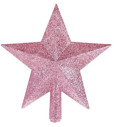 SECALIFE 15CM Tree Top Star Christmas Decorations Glitter Tree Top Star Christmas Tree Topper small Christmas Tree Decoration Treetop for Holiday Ornament, Pink
