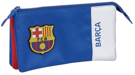 Safta F.C. Barcelona 2. Team – Federmäppchen für Kinder, Federmäppchen für Kinder, bequem und vielseitig, Qualität und Beständigkeit, 22 x 3 x 12 cm, Blau und Kastanienbraun, blau/granate, Estándar,