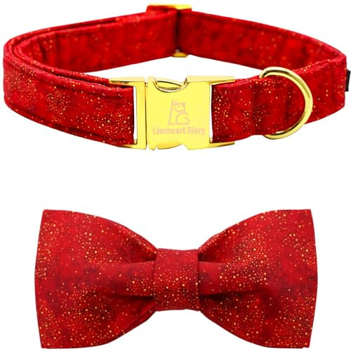 Lionheart glory Weihnachten Hundehalsband, rotes Hundeschleifenhalsband Einstellbare weiche Fliege Halsbänder für große Hunde Mädchen oder Junge Fall Kragen Hund Schleife