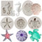 MYPRACS Marine Thema Fondant Formen Muschel Seestern Seepferdchen Backen Silikonformen Seeigel Meeresschildkröte Form für Zucker Kuchen Dekoration Cupcake Süßigkeiten Schokolade Gummipaste Polymer
