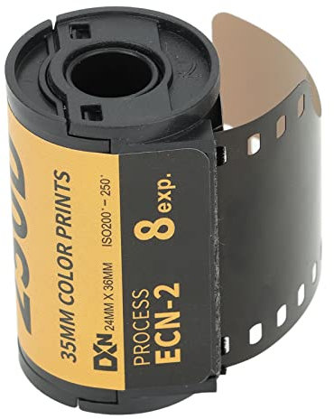 35mm Colour Print Camera Film - Vintage High Contrast Negative Film for 135 Camera Beginners - 200-250 Degree Light Sensitivity (8 Sheet)