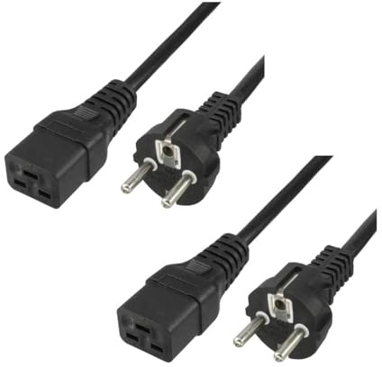 oniroview Cavo Alimentazione 16A, Spina Schuko a Presa tripolare IEC 320 C19, 1.8 mt, colore Nero per UPS, armadi rack, centro dati (2)
