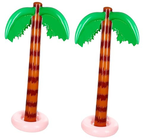 Gogogmee Aufblasbare Kokosnussbaum Deko Für Kinder Sommer Spielzeug Für Pool Strand Umweltfreundliches PVC 2 Stücke Für Hawaii Und Strandpartys