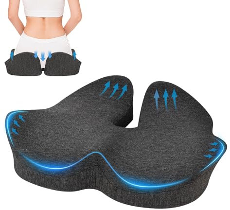 Leikedun Sitzkissen Orthopädisch für Bürostuhl, Memory Foam Steißbeinkissen Druckentlastung für Hüfte, Ergonomisches Sitzkissen für Rollstuhl, Autositz, Gaming-Stuhl, Auto