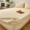 Lirzxin Bettlaken 200x220 cm, Spannbetttuch Bambus Faser Einfarbig Spannbettlaken Doppelbett Weiches und Atmungsaktives, Beige Gelb