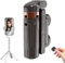 Pocketflex Mini Tripod, Tripod JJ02 Pocketflex, Razunoth Tripod Mini JJ02, Selfie Stick Stativ, 360° Drehbarer Stick Stativ Ständer, Ausziehbares Handy Stativ mit Abnehmbarer Fernbedienung (Schwarz)
