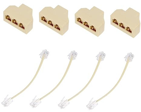 HOMSFOU 4pcs Telephone Junction Box Telephone Line Distributor Way Splitter for Home Office Use Cable Adapter Connector