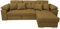 Ecksofa mit Schlaffunktion DETROIT L-Form, Sofa Couch mit Bettkasten, 3-Sitzer Eckcouch, Schlafsofa für Wohnzimmer, Big Sofa Couch mit Schlaffunktion (Gold, Ottomane Rechts)
