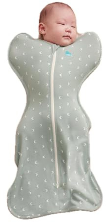 Love To Dream Swaddle Up, NB 2.2–3.8kg, Moon Olive, 1.0 Tog | Arms Up Swaddle Helps Baby Self-Soothe and Sleep Longer, Secure Fit Helps Calm Startle Reflex, Newborn Essentials