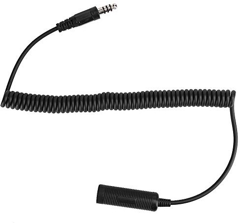 Ausla Línea de Extensión para Helicóptero U-92A/U a U-174/U, Cable Militar, Diseño en Espiral, 70 Cm de Longitud, Compatible con Auriculares y Radios Militares