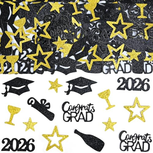 NISENTIA 100 Stück Graduation Deko Konfetti, Bachelor Hut Abschluss Deko 2026, Bachelor Geschenk Doktorhut Confetti Tischdeko, Prüfung Bestanden Streudeko für Abschlussfeiern und Prüfungserfolge