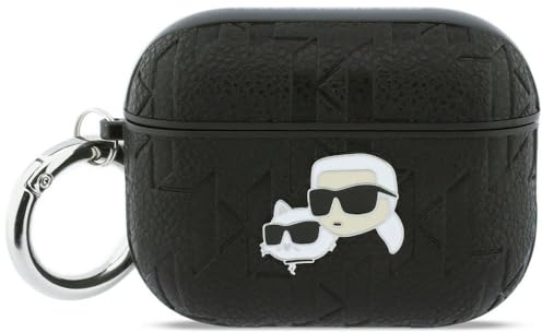 CG Mobile Karl Lagerfeld Monogram Karl & Choupette Kopf-Schutzhülle für AirPods Pro 3 (Schwarz)