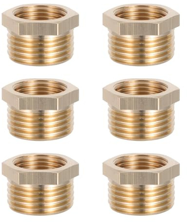 Yardenfun 6pcs Brass Hose Quick Connect Fitting Adapter 1/2'' to 3/8'' for Household Garden Watering - Outdoor Hose Pipe Connector and Water Flow Management