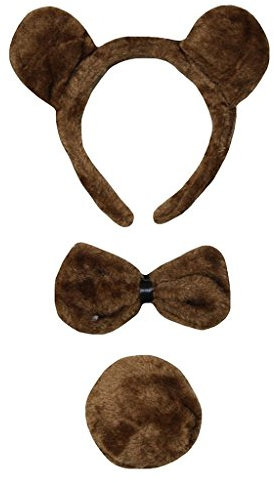 Petitebelle Stirnband Bowtie Schwanz 3pc Costume (Bär [braun], Einheitsgröße)