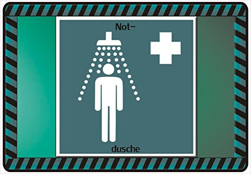 Schild Hinweisschild Hinweis Notdusche Not Dusche Duschen Motel Hotel Rast SOS