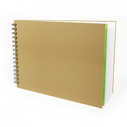 Artgecko Mixed Media Sketch Book A4 Landscape - 80 Pages (40 Sheets) 150gsm White Cartridge Paper