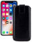 Suncase ECHT Leder Tasche für iPhone XR (6.1) mit ZUSÄTZLICHER Transparent Hülle | Schale | Silikon Bumper Handytasche (mit Rückzugsfunktion und Magnetverschluss) in schwarz