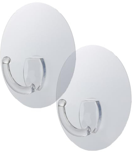 EXEHook Wandhaken Saugnapf/Selbstklebend für Küche, Bad, Caravan transparent (5Kg XL rund 2er Set)