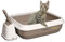 Exclusiv Katzentoilette offen mit Rand 40x50x15 cm Set mit Streuschaufel und Hygiene-Behälter Non-TOXID Rohmaterial der Umwelt zuliebe Taubengrau