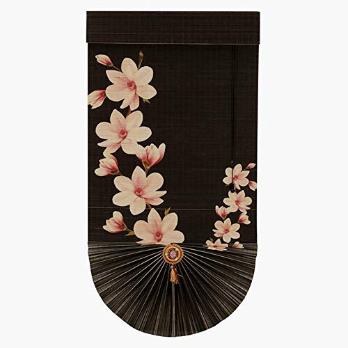 OUPAI Rollos Jalousien Bamboo Roman Shade mit 6inch passenden Volant 99% Blackout Natural Bamboo Roll Up Jalousie Roman Shade Sonnenschutz for Hotel Tea Room Door Alle Installationsteile enthalten