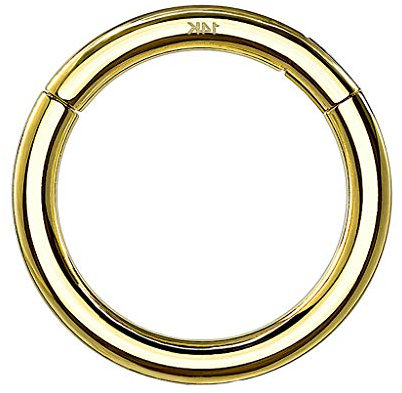 Taffstyle Piercing Clicker Scharnier Ring 585 Gold 14 Karat Segmentring Septum Tragus Helix Ohr Nase Nasenring Nasenpiercing Ohrpiercing Gelbgold 1,2mm x 8mm