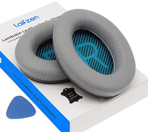 Lambskin QC45 SE QC35ii QC35 QC25 QC15 Earpads Cushions Replacement Ear Pads for Bose QC 45 35 II QC2 AE2 AE2i AE2w SoundLink SoundTrue 35ii 25 15 2 AE QuietComfort Sheepskin Leather Gray (Silver)