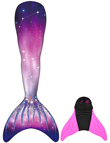 DNFUN Meerjungfrauenflosse Mädchen Neuer Mermaid Tail Badeanzug Meerjungfrauschwanz mit Meerjungfrau Flosse für Erwachsene und Kinder