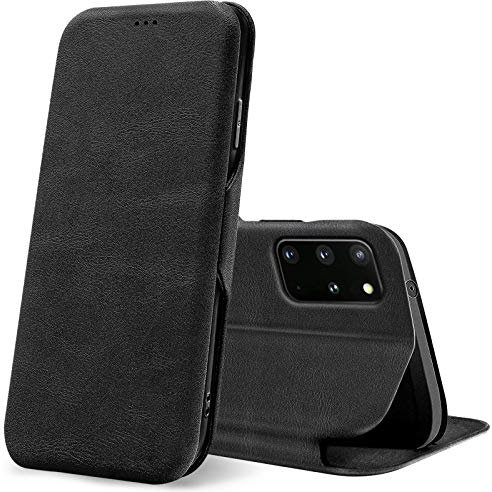 CoolGadget für Samsung Galaxy S20 Plus Shell Flip Case, dünne Business Klapphülle mit Magnetverschluss & Kartenfach, kompatibel mit Samsung Galaxy S20 Plus (6,7 Zoll), Schwarz
