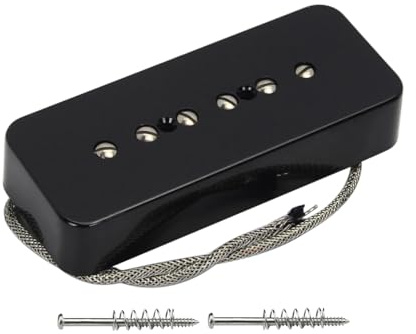 FLEOR Barre de savon Alnico 5 P90 Micro manche simple bobinage Micro simple bobinage pour guitare électrique LP, noir