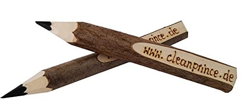 CleanPrince Buntstifte XXL schwarz 2 Stück | Wachsmalstift Birkenast 18 cm x 2-3 cm, Naturholz, weiche angenehme Mine zum einfachen malen