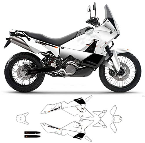 MXP Kit di adesivi grafici personalizzati per 2003 2004 2005 2006 2007 2008 2009 2010 2011 2012 2013 2014 2015 2016 950ADV / 990 ADV Adventure (bianco, 950 ADV Adventure 0 ADV)