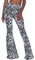 Nuofengkudu Damen Schlaghose Hochbund Push up Stretch Bequeme Lange Schlag Hosen Weite Leggins Tights Freizeit Einfarbig Haushose Yogahose Classic Flared Pants Pyjamahose(Schwarz,L)