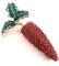 Broche en métal de luxe en forme de carotte orange avec strass et strass