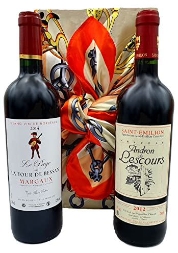 Coffret bois cadeau - DUO Prestige Vin Margaux et Saint-Emilion - Grands vins de Bordeaux AOC Margaux millésime 2021 et Saint-Emilion 2019 - bel emballage prêt à offrir