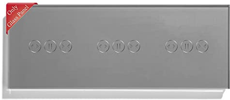 BSEED WiFi Interruptor de Cortina Panel de Cristal, Smart Interruptor Táctil Gris 228 mm