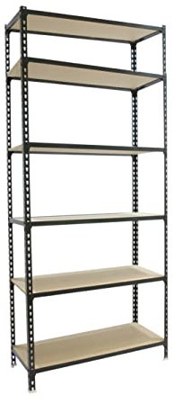 PROREGAL Schwerlastregal 250cm hoch Giant Muli | HxBxT 250x90x30cm | Fachlast 200kg | Schwarz Lagerregal Kellerregal Regal Werkstattregal Metallregal Fachbodenregal Steckregal 250 hoch