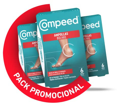 COMPEED Ampollas Surtido, Apósitos Hidrocoloides Contra Rozaduras, Pack 3 x 6 uds.