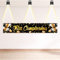 DPKOW Español Feliz Cumpleaños Pancarta Decoración Negro Oro, Cumpleaños Exterior Jardín Decoración, Cumpleaños Fondo Mesa Pared Decoración, 218 * 35cm