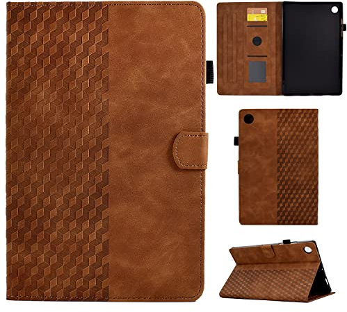 CASAFUNY Case for Lenovo Tab M10 Plus 3rd Generation 10.6 Inch 2022 (TB125/TB128), PU Leather Protective Case Cover Tablet Case Smart Cover for Lenovo Tab M10 Plus 3rd Gen, Brown