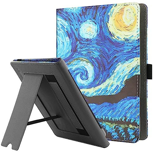 HGWALP Custodia universale per 6-7 pollici eReaders, Folio Stand Cover con cinturino compatibile con Kindle Paperwhite/Colorsoft/Kobo/Tolino/Pocketbook/Sony 6 6.8 7 E-Book Reader-SS