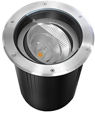 GUODDM Spot Encastrable LED Exterieur - Lampe Jardin Enterré, Projecteur De Jardin LED Étanche IP67 85-265V, Éclairage Au Sol en Acier Inoxydable COB 304 À Angle De Lumière Réglable(White Light,20W)