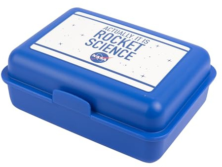 United Labels NASA Brotdose mit Trennwand 17,5x12,8x6,9 cm, Blau, Lunchbox Rocket Science, Brotbox spülmaschinenfest