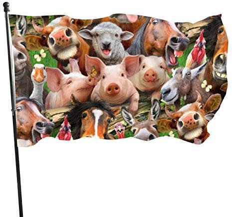Home Garden Flagge, Tiere, genähte Banner mit Ösen, für den Innen- und Außenbereich, waschbar, 90 x 150 cm