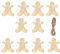 10 Pieces Wooden Christmas Tree Decoration Set Xmas Wood Hanging Pendants Christmas Wood Slices Wooden Baubles Ornaments Christmas Hanging Ornaments for Xmas Tree Decor Gift Tags, Gingerbread Man
