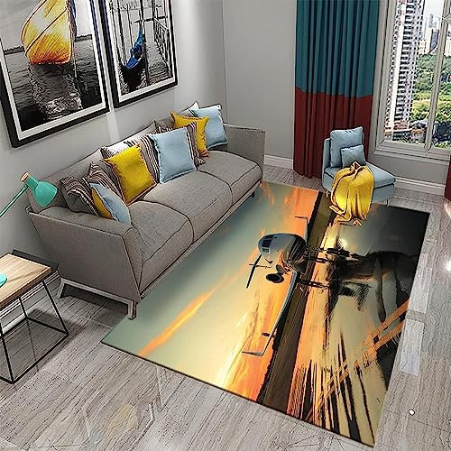 3D Bunte Flugzeuge Kinder Jungen Teppich Dekoration Schlafzimmer Kinderzimmer Wohnzimmer,Modern rutschfest Waschbar Flanell Kinderteppiche 40 X 60 cm