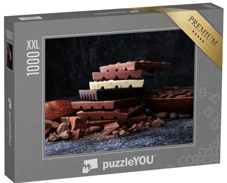 Puzzle 1000 Teile XXL „EIN Turm aus köstlicher Schokolade“ – aus der Puzzle-Kollektion Candybar, Schokolade, Süßigkeiten, Essen und Trinken
