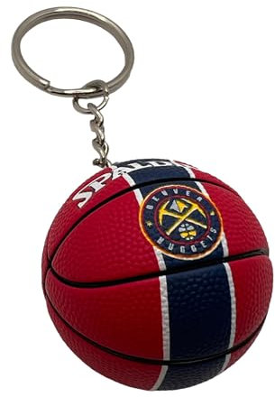 Palla Portachiavi Compatibile con NBA Nuggets Basket Gadget Accessori Idea Regalo Uomo Donna Bambino Ciondolo Creativo 3D