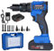 Remachadora eléctrica HUIOP Remachadora inalámbrica de 20 V con batería de 2,0 Ah, kit de tuercas remachadoras eléctricas 2 en 1 con modo de memoria y motor sin escobillas, máquina herramienta automát